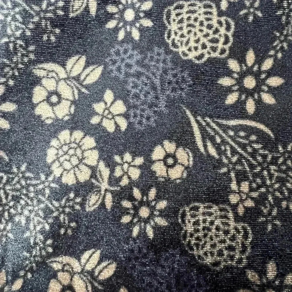 CAROLINA BELLE BLAZER BLUE & TAN FLORAL PRINT VELVET DOUBLE BREASTED - Picture 3 of 12